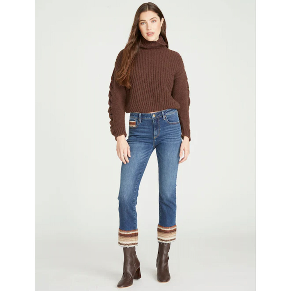 NWT New Driftwood Colette Straight Leg Embroidered Crop Denim Jean Woodlawn-25